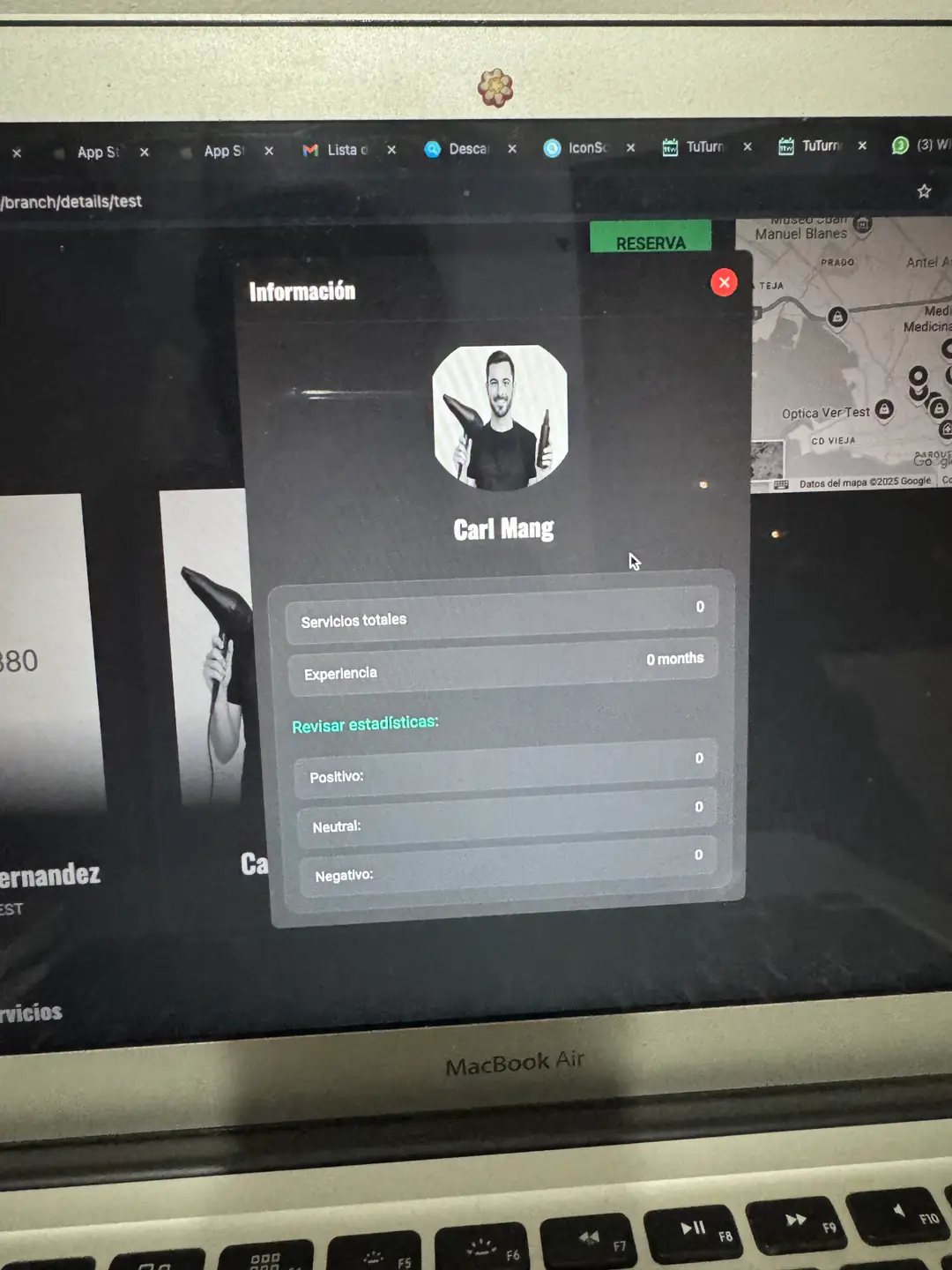 Booking web application developed by Asteby